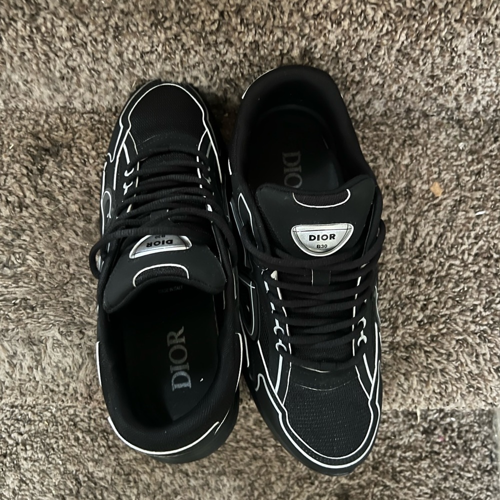 Dior Men's Black and White Sneakers